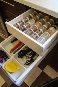 Drawers inside drawers. Each top pull our drawer has a "hidden" drawer inside.